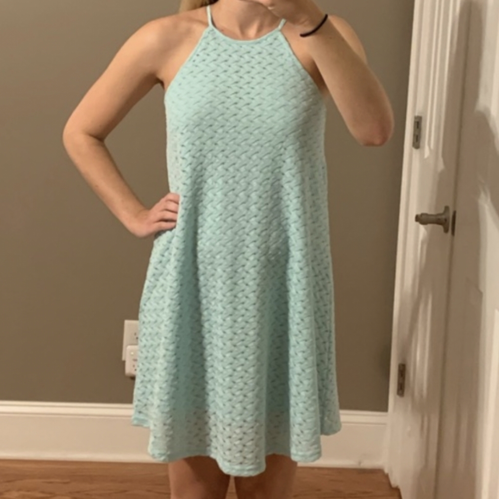 Very J Aqua Sleeveless Dress Small